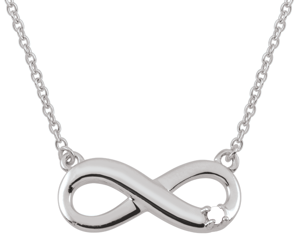 Custom Gemstone Infinity Pendant with Personalized Engraving