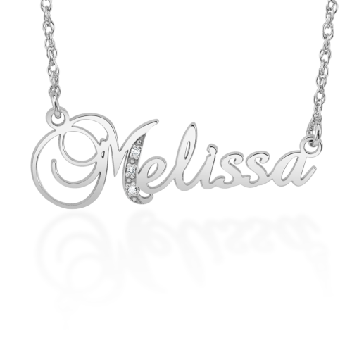 Diamond Accent Nameplate Necklace (custom)